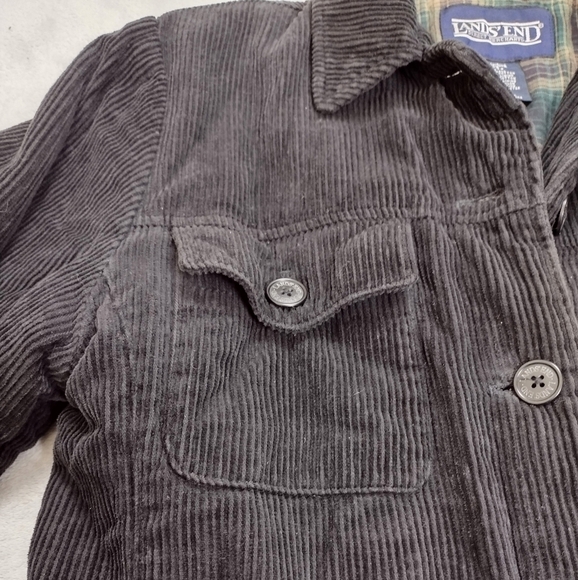 Lands' End Dark Brown Button Down Corduroy Fleece Lined Jacket Sz S - Picture 5 of 14